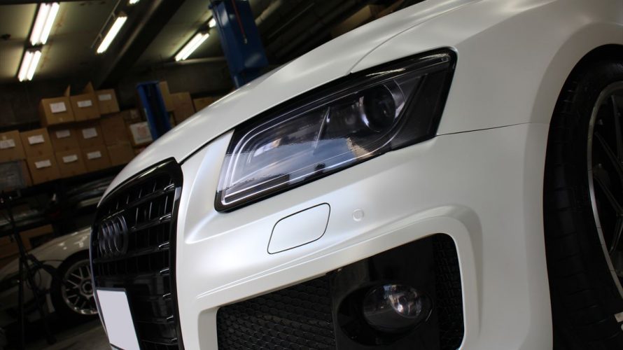 Audi SQ5 サテンホワイトな美麗フルラッピング車・・間違いなくコーティング案件でございます