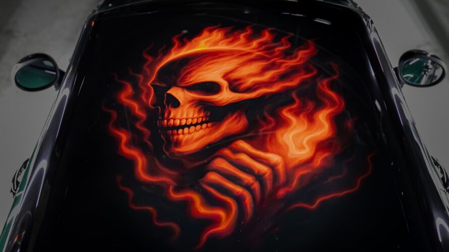 MINIのルーフに、QUAD　ＴＰＵインクジェットフィルムを使用して、ルーフラッピング。