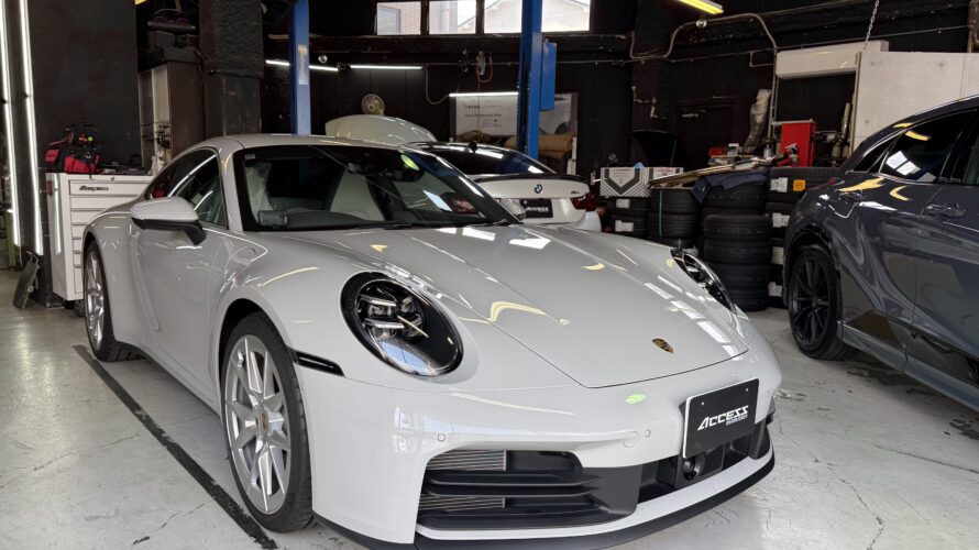 ポルシェ　992.2　911にSTEK DYNO　Sheldにてフロントフルプロテクション