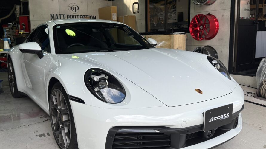 ポルシェ　992.1　911カレラ　STEK　DYNO　Shieldにてストーンガード貼り換え