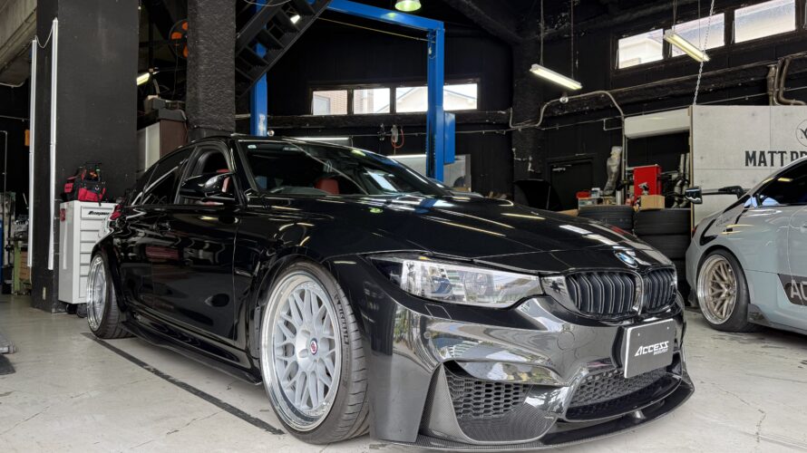 F80 M3 Future　Design　サイドスカート、リアディフューザー、リアアンダーパネル、リアスプリッター、トランクスポイラー取り付け