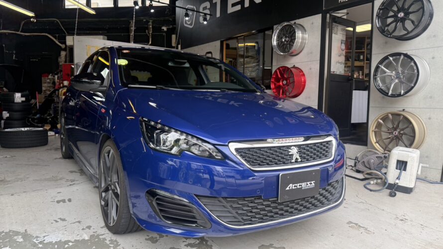 プジョー308　GTI　ミラーレンズ交換